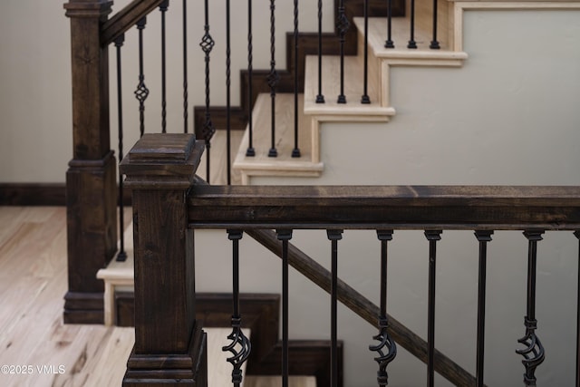 4595 Bighorn Rd Unit 5, Vail, CO 81657 - staircase featuring wood finished floors and baseboards