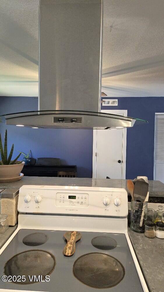 600 Price Ln Unit 6, Gypsum, CO 81637 - kitchen view of white electric range