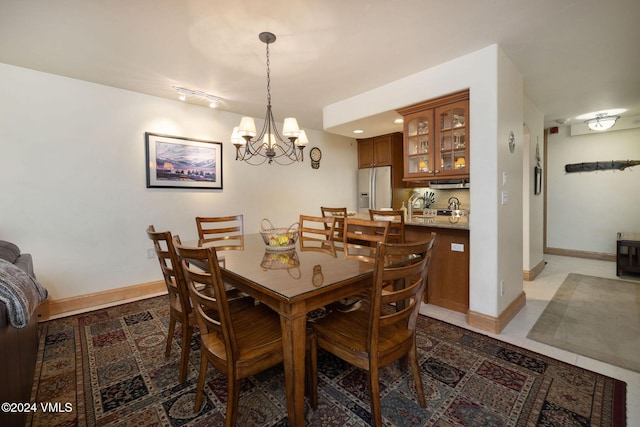 view of tiled dining area