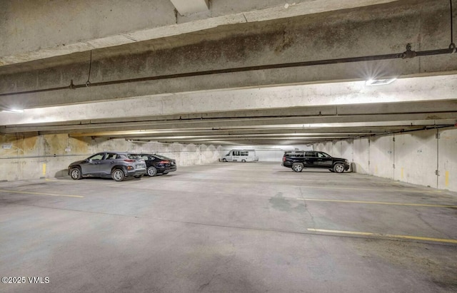 view of parking garage