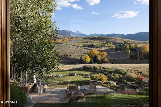 property view of mountains with a rural view