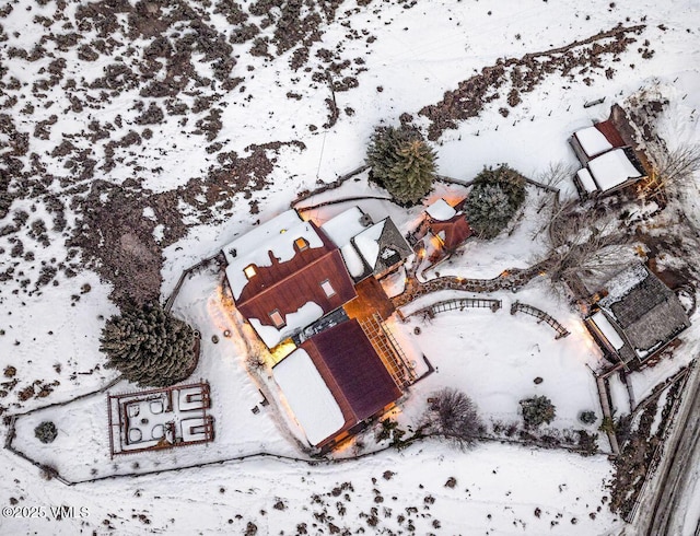 view of snowy aerial view