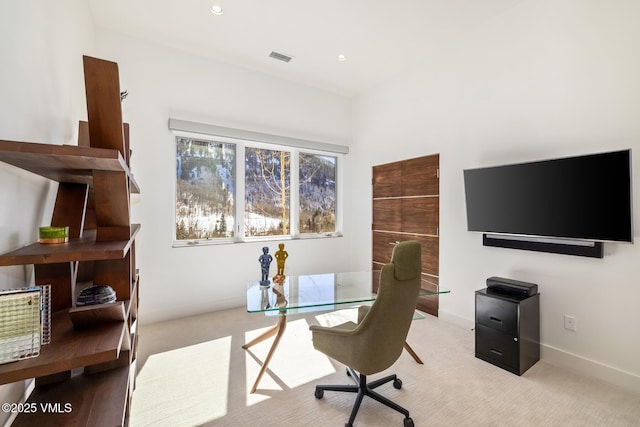 3235 Katsos Ranch Rd, Vail, CO 81657 - office area with light carpet and recessed lighting