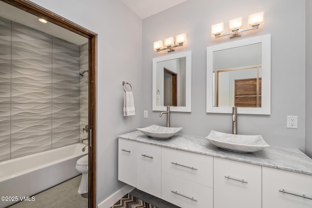 3235 Katsos Ranch Rd, Vail, CO 81657 - full bath with double vanity and shower / bathtub combination