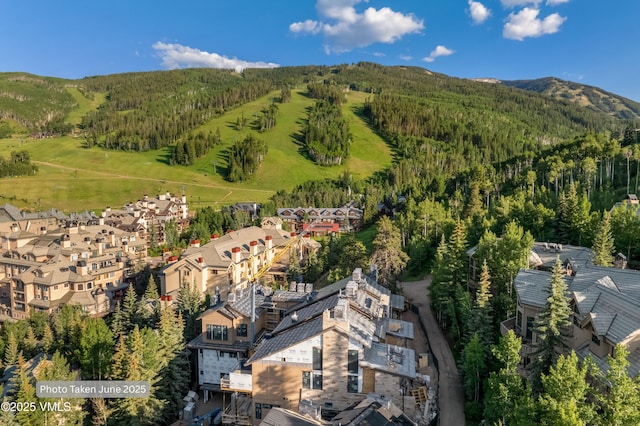 46 Red Spruce Ln Unit 2, Beaver Creek, CO 81620 - aerial overview of property's location with mountains and a heavily wooded area