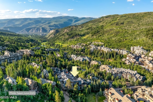 46 Red Spruce Ln Unit 2, Beaver Creek, CO 81620 - aerial view of property and surrounding area featuring a mountainous background