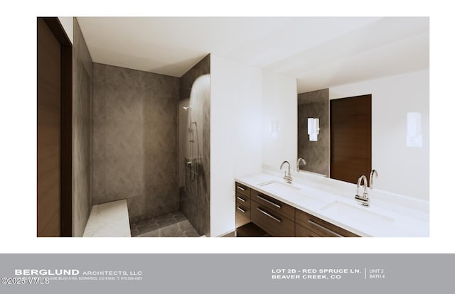 46 Red Spruce Ln Unit 2, Beaver Creek, CO 81620 - bathroom featuring double vanity and walk in shower