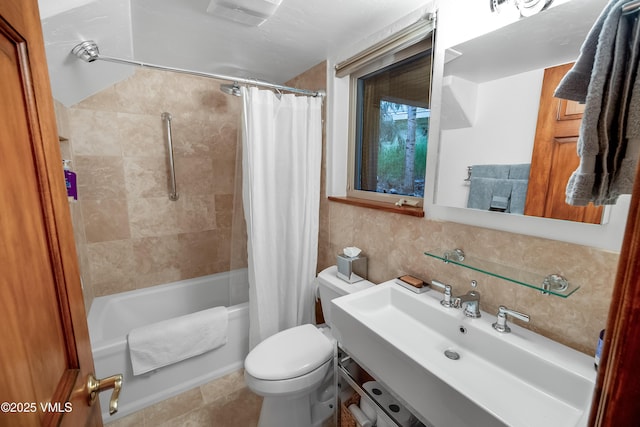 2832 Kinnickinnick Rd Unit 4, Vail, CO 81657 - full bathroom with shower / bath combo, vanity, and tile patterned flooring