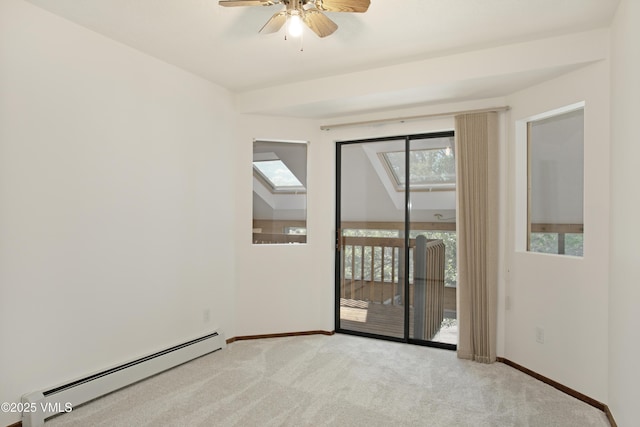 717 Bull Run Unit A, Eagle, CO 81631 - carpeted spare room with baseboard heating and ceiling fan