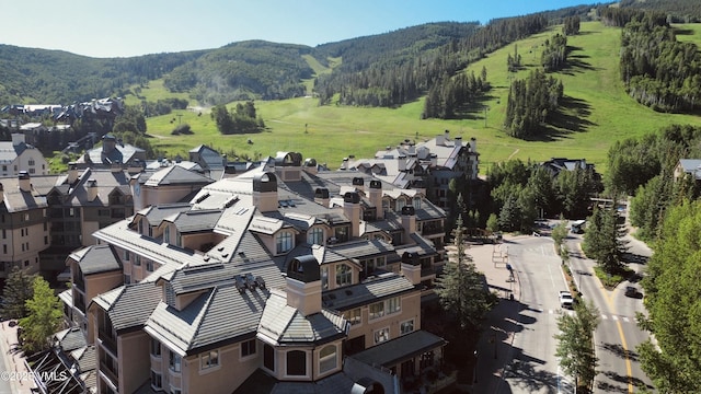 26 Avondale Ln Unit 114-H, Beaver Creek, CO 81620 - drone / aerial view of a mountainous background and a heavily wooded area