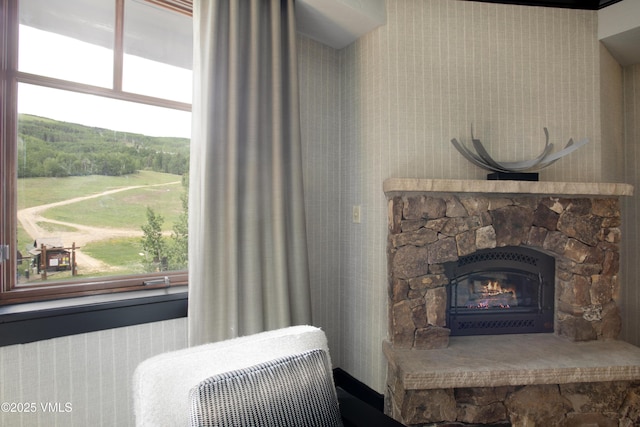130 Daybreak Rdg Unit 732, Avon, CO 81620 - detailed view of a stone fireplace