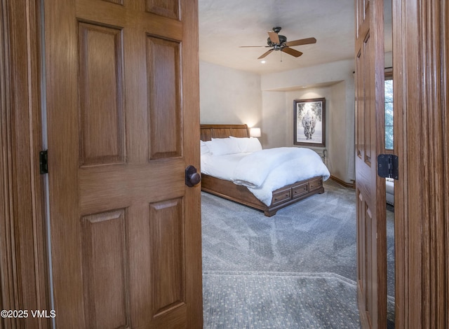 1120 Village Rd Unit 7, Beaver Creek, CO 81620 - carpeted bedroom featuring a ceiling fan and baseboards