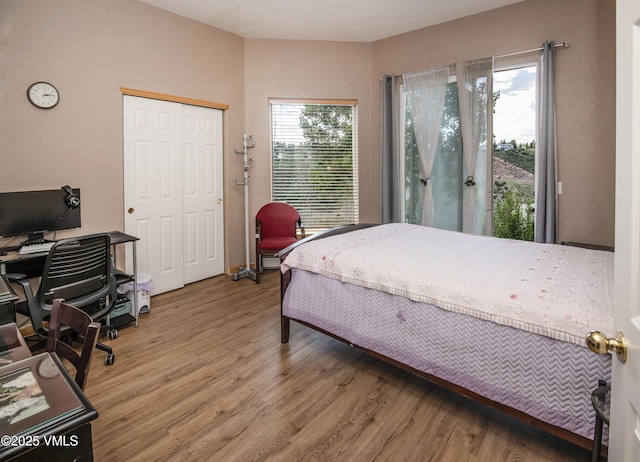 1082 W Wildwood Rd Unit C, Avon, CO 81620 - bedroom featuring wood finished floors, an office area, and a closet