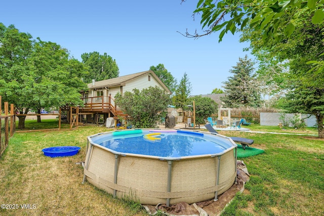 751 Bull Run, Eagle, CO 81631 - view of pool featuring a deck, stairs, and a fenced backyard