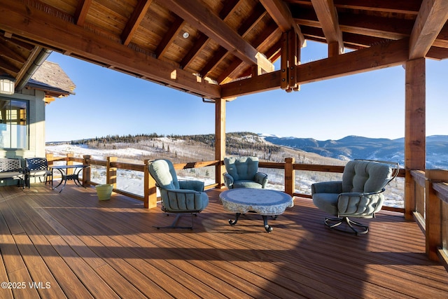 96 Pikes Way, Edwards, CO 81632 - wooden deck featuring a mountain view