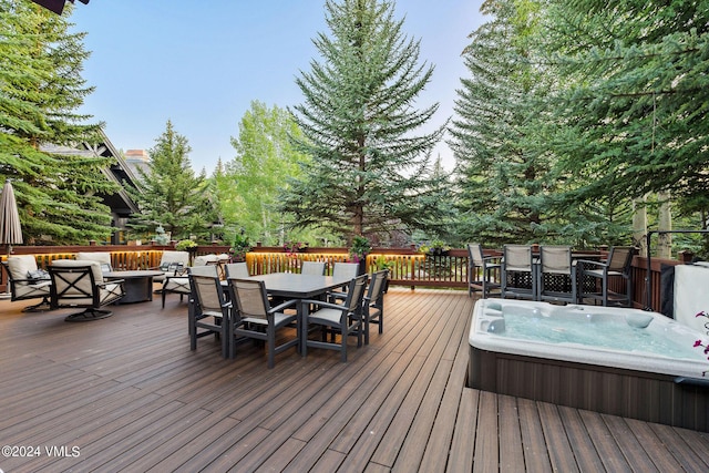 57 Mccoy Creek Dr Unit A, Edwards, CO 81632 - deck with outdoor dining space and an outdoor fire pit