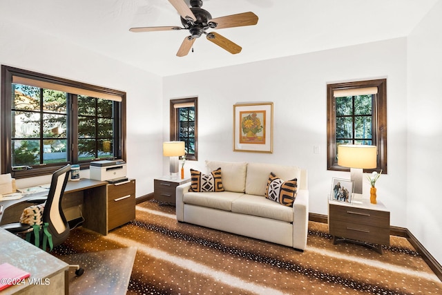 57 Mccoy Creek Dr Unit A, Edwards, CO 81632 - office area featuring baseboards and a ceiling fan