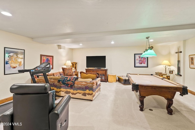 57 Mccoy Creek Dr Unit A, Edwards, CO 81632 - rec room with light colored carpet, recessed lighting, and pool table