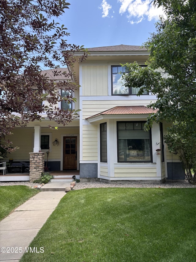 40 Bunker Way, Eagle, CO 81631 - view of front of house with a front lawn and a porch