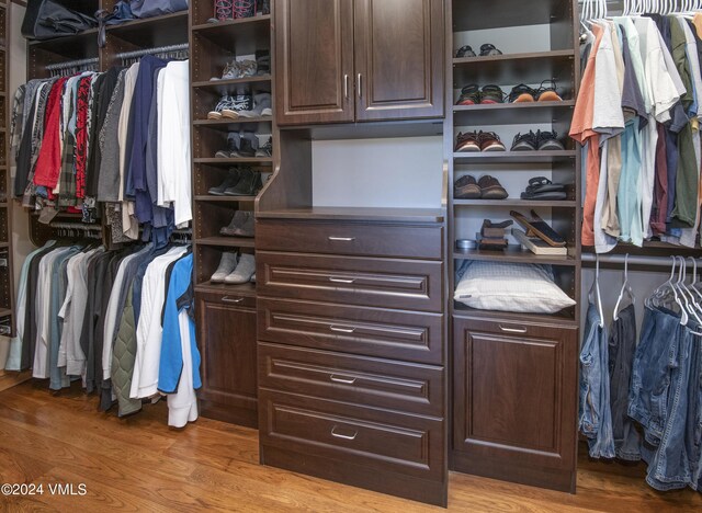 spacious closet with light wood-type flooring