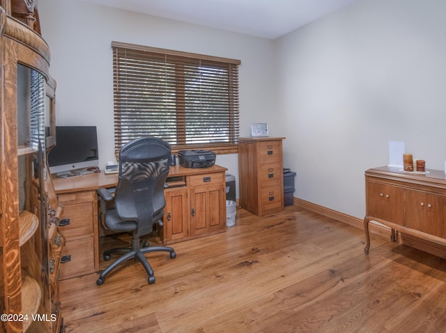 office featuring light hardwood / wood-style floors