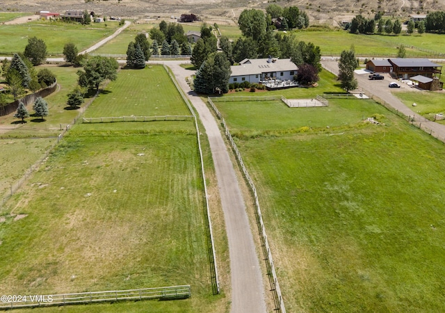 drone / aerial view featuring a rural view