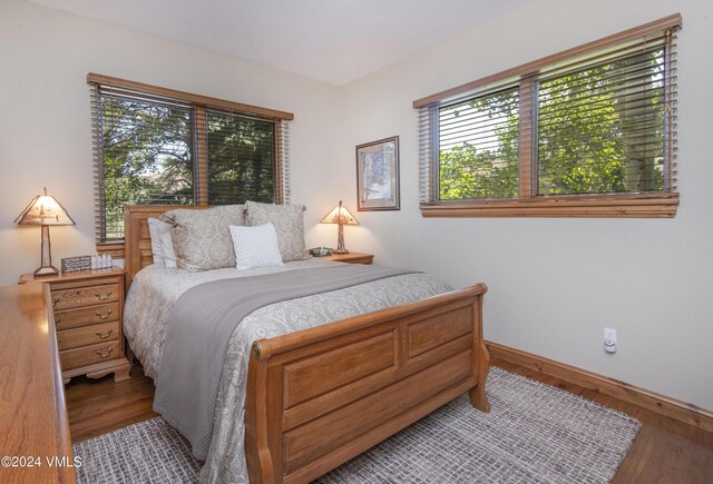 bedroom featuring light hardwood / wood-style floors