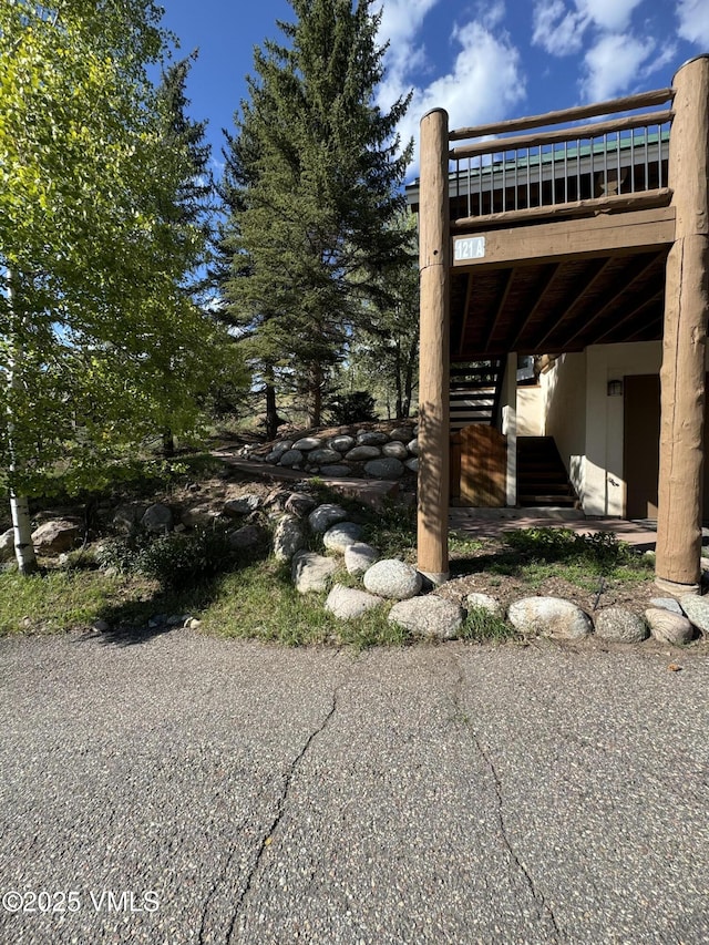 exterior space with stairway