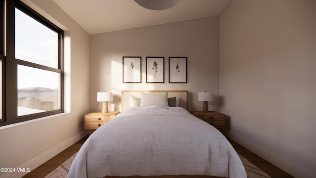 bedroom featuring wood-type flooring