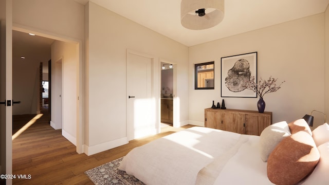 bedroom featuring hardwood / wood-style flooring