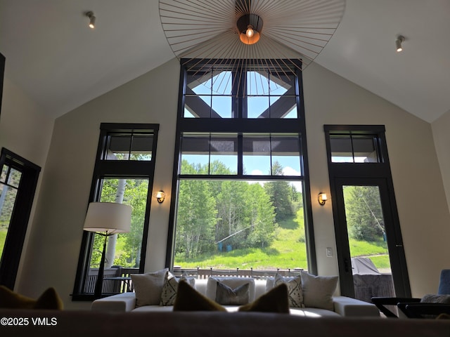 352 Cresta Rd, Edwards, CO 81632 - living room featuring high vaulted ceiling and healthy amount of natural light