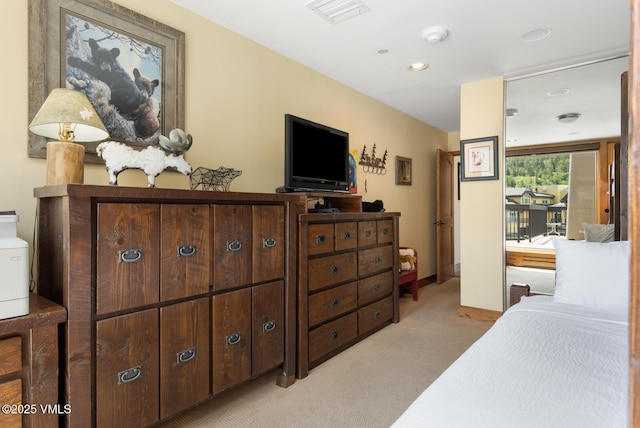 710 W Lionshead Cir Unit 501, Vail, CO 81657 - bedroom featuring light colored carpet and recessed lighting