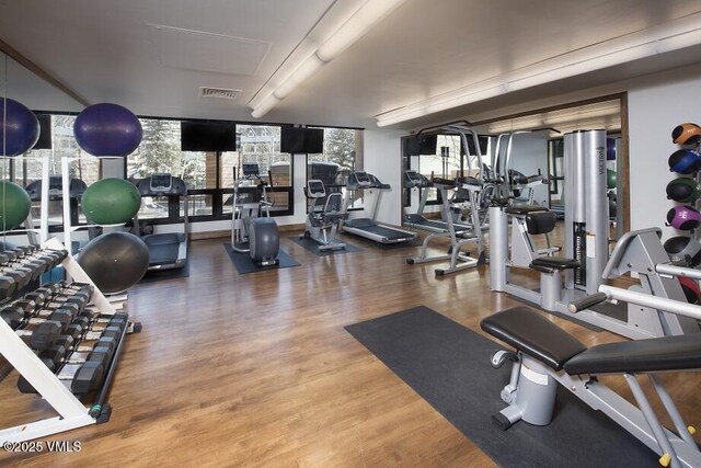 710 W Lionshead Cir Unit 501, Vail, CO 81657 - exercise room featuring wood finished floors