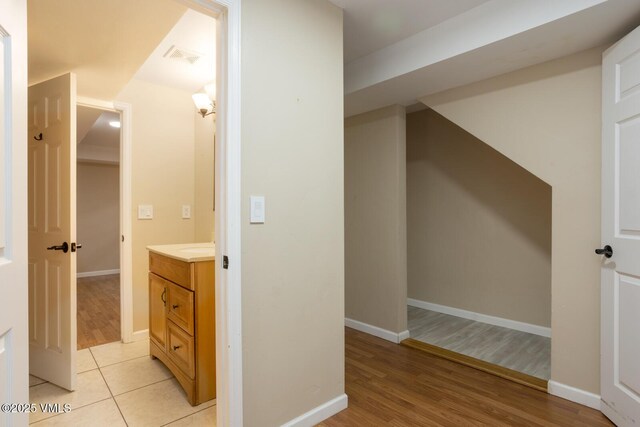 260 Longview Ave, Eagle, CO 81631 - hall with baseboards, visible vents, and light wood-type flooring