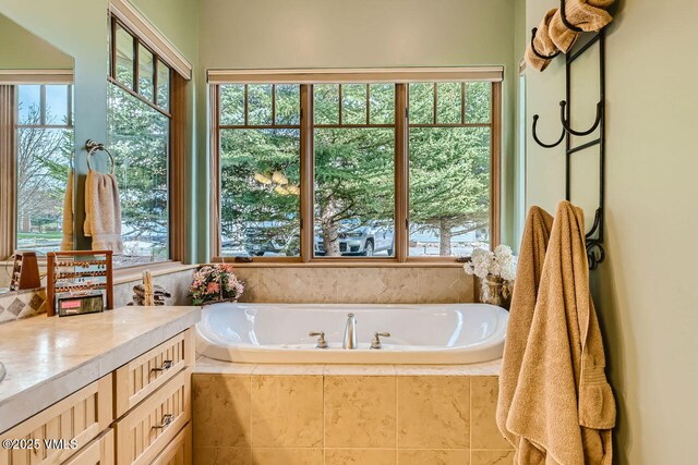 1987 Eagle Ranch Rd, Eagle, CO 81631 - bathroom featuring healthy amount of natural light, a garden tub, and vanity