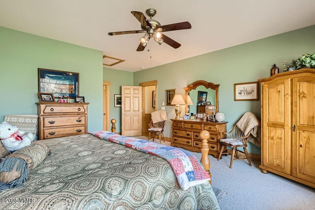 1987 Eagle Ranch Rd, Eagle, CO 81631 - bedroom with light carpet and ceiling fan
