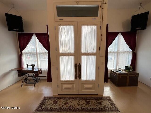 doorway to outside with french doors