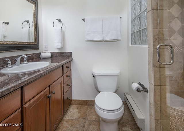 83 Larkspur Ln Unit A, Avon, CO 81620 - full bath with a baseboard radiator, vanity, and a stall shower
