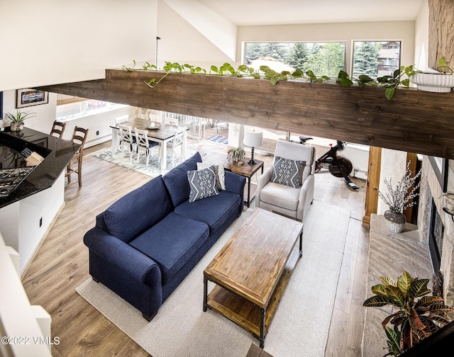 interior space featuring outdoor dining space and outdoor lounge area