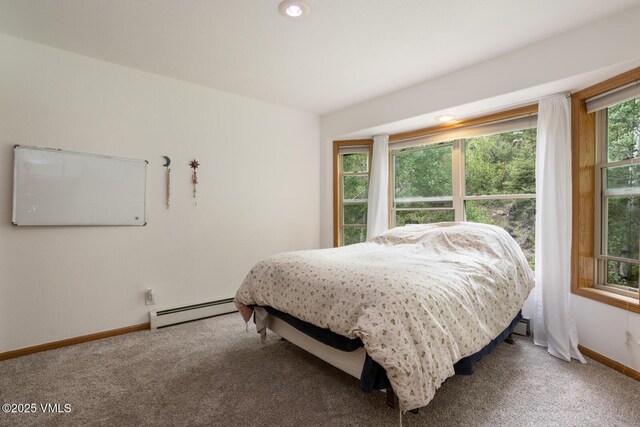 445 Pine St, Red Cliff, CO 81649 - bedroom featuring a baseboard radiator, carpet floors, and recessed lighting