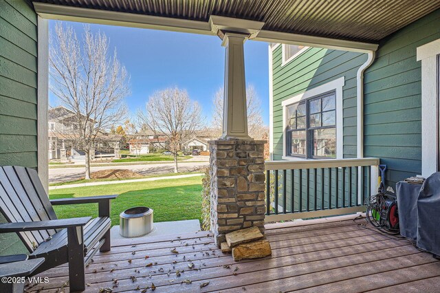 50 Bunker Way, Eagle, CO 81631 - wooden deck featuring a lawn and a porch