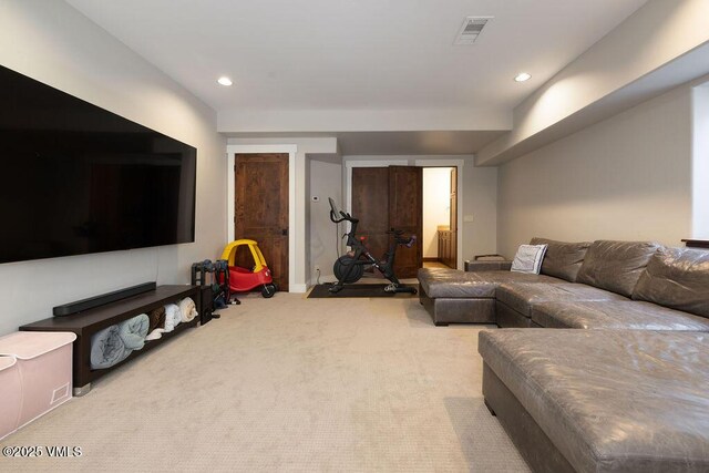 50 Bunker Way, Eagle, CO 81631 - living area featuring visible vents, recessed lighting, and carpet flooring