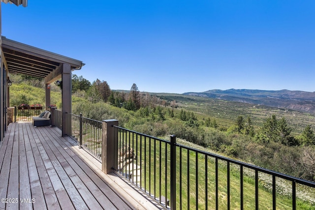 620 Jouflas Ranch Rd, Wolcott, CO 81655 - wooden terrace with a mountain view
