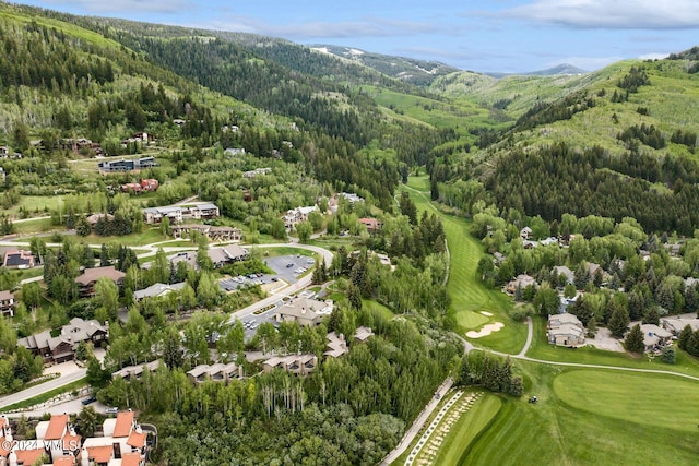 411 Eagle Dr Unit 10, Eagle-Vail, CO 81620 - aerial view of property's location with a heavily wooded area, mountains, and a golf club
