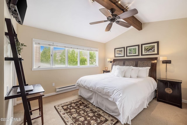 411 Eagle Dr Unit 10, Eagle-Vail, CO 81620 - bedroom with a baseboard heating unit, light carpet, and baseboards