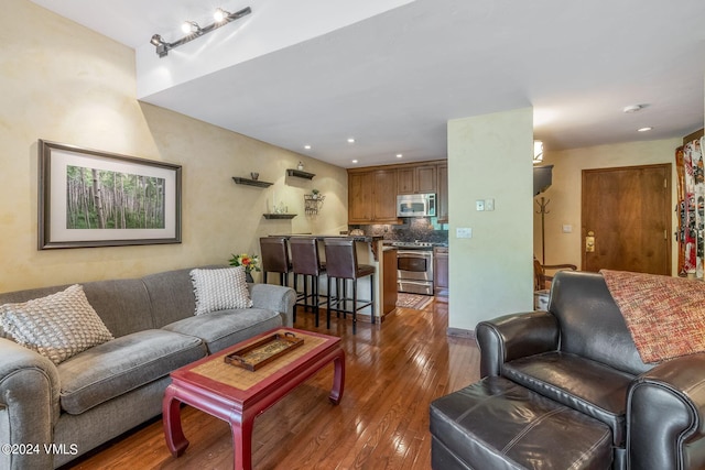 411 Eagle Dr Unit 10, Eagle-Vail, CO 81620 - living area featuring wood-type flooring and recessed lighting