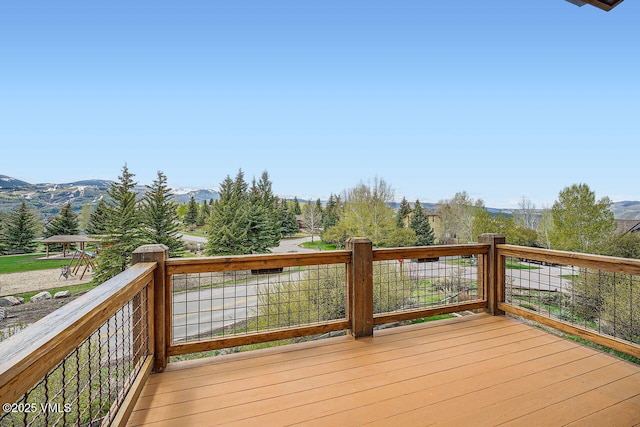 2900 June Creek Trl Unit B, Avon, CO 81620 - wooden terrace with a mountain view