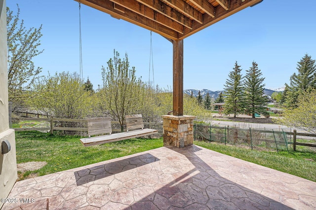 2900 June Creek Trl Unit B, Avon, CO 81620 - view of patio / terrace featuring fence and a mountain view