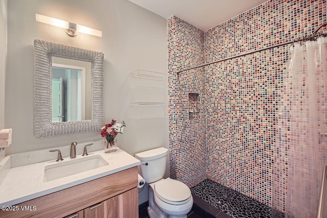 2900 June Creek Trl Unit B, Avon, CO 81620 - bathroom featuring tiled shower, toilet, and vanity