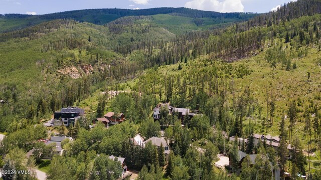 birds eye view of property with a mountain view